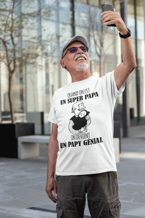 Teeshirt Homme - Quand On Est Un Super Papa On Devient Un Papy Génial