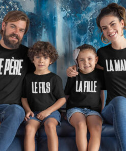Pack 4 T-shirts - Le Père - Le Fils - La Fille - La Maman