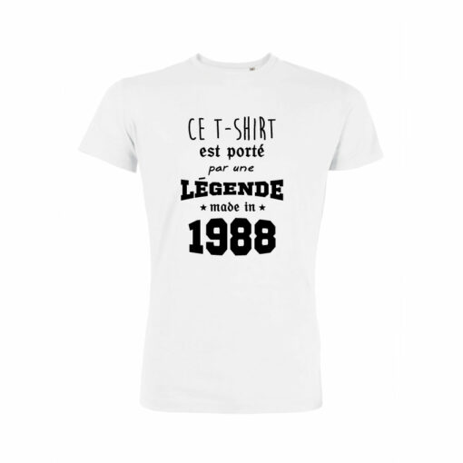 Teeshirt Homme - Ce T-shirt Est Porté Par Une Légende Made In (Votre Date)