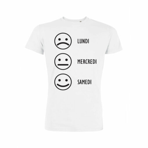 Teeshirt Homme - Smiley Lundi...Mercredi...Samedi