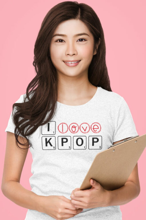 Teeshirt Femme - I Love Kpop Scrabble