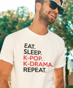 Teeshirt Homme - Eat Sleep K-pop K-drama Repeat