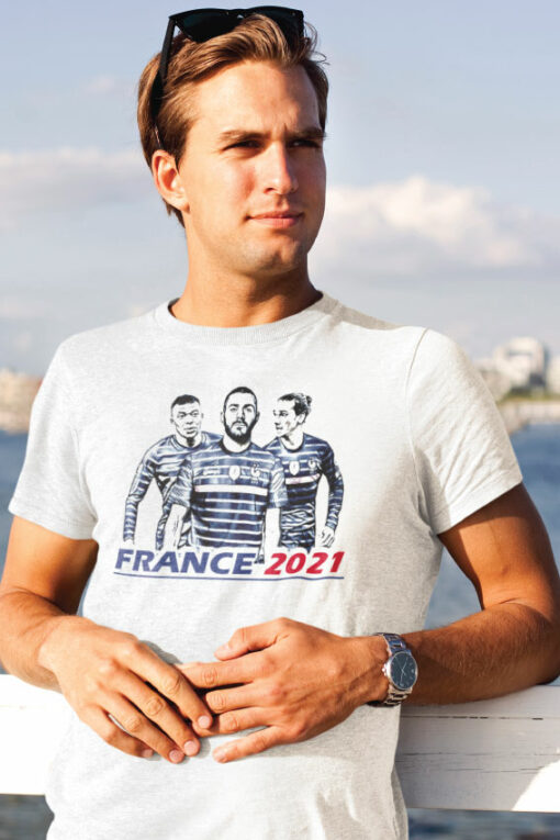 Teeshirt Homme - France 2021 (MBG) Mbappé Benzema Griezmann