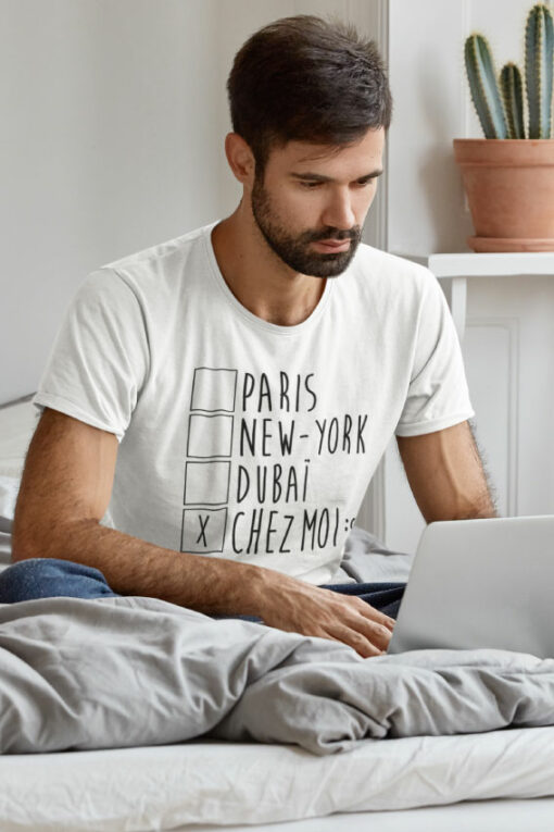 Teeshirt Homme - Paris New-York Dubaï Chez Moi