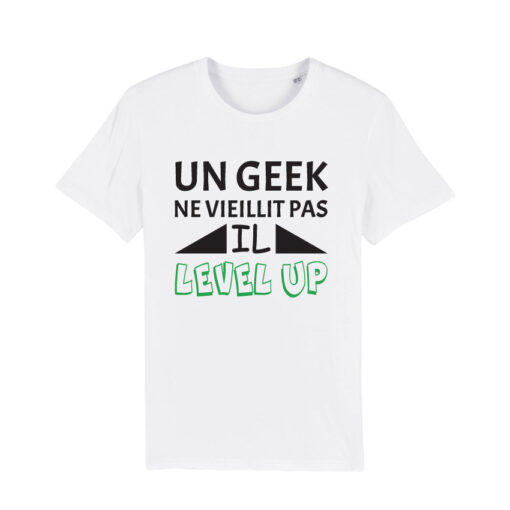 Teeshirt Homme - Un Geek Ne Vieillit Pas Il Level Up