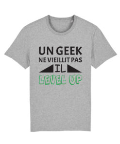 Teeshirt Homme - Un Geek Ne Vieillit Pas Il Level Up