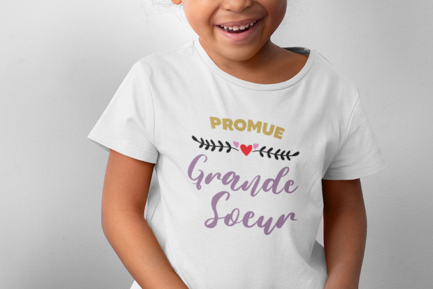 Shirt Personnalisé Tee Shirt Annonce Grande Soeur T-shirt Enfant