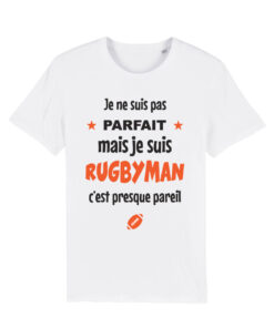 Teeshirt Homme - Je Ne Suis Pas Parfait Mais Je Suis Rugbyman C'est Presque Pareil