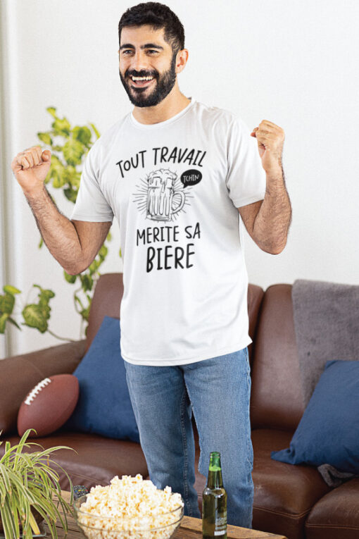 Teeshirt Homme - Tout Travail Mérite Sa Bière