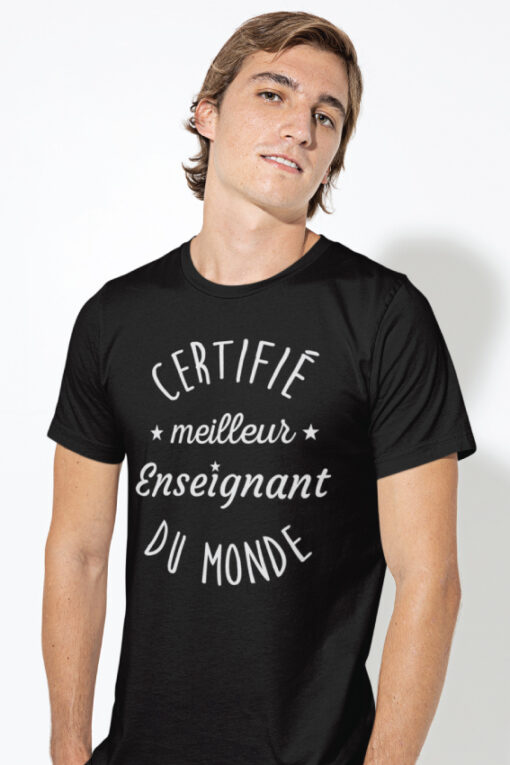 Teeshirt Homme - Certifié Meilleur Enseignant Du Monde