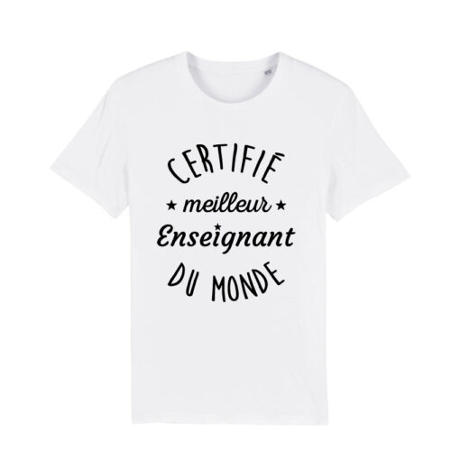 Teeshirt Homme - Certifié Meilleur Enseignant Du Monde