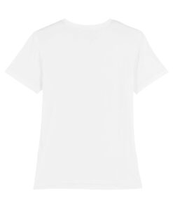 T-shirt col V blanc personnalisable, vue de dos