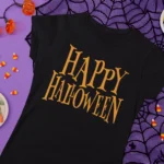 T-shirt noir « Happy Halloween »