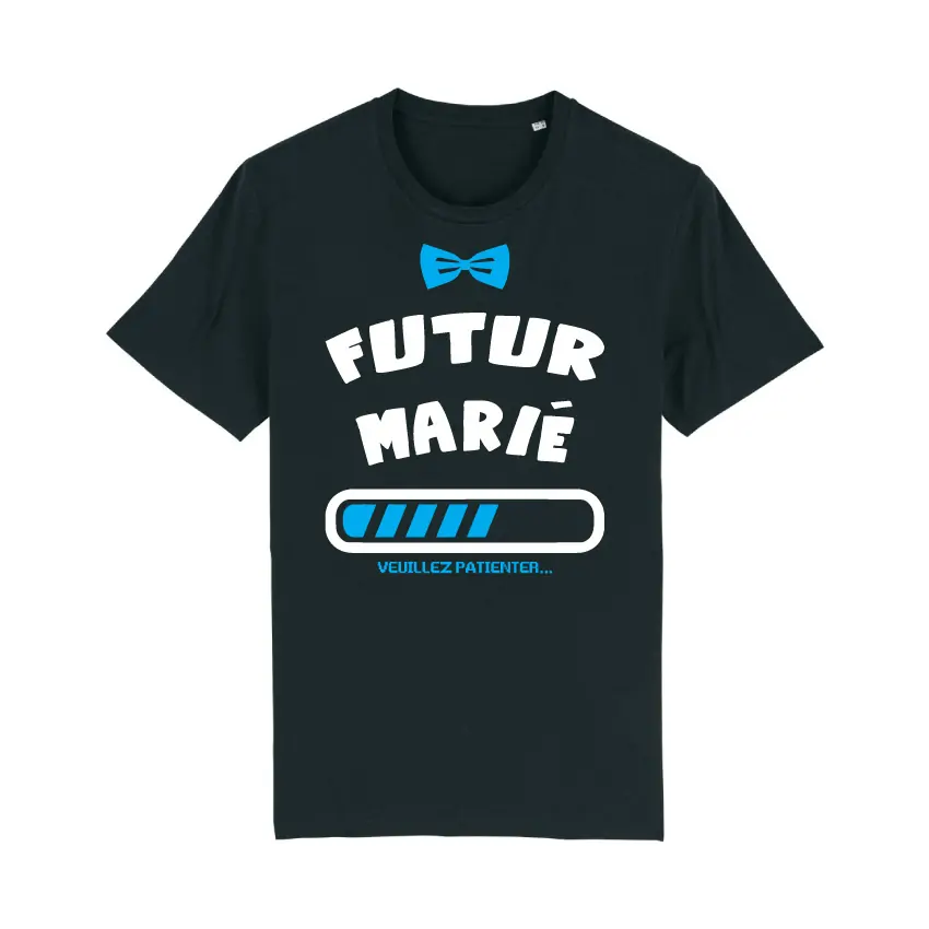 T-shirt noir « Futur marié »