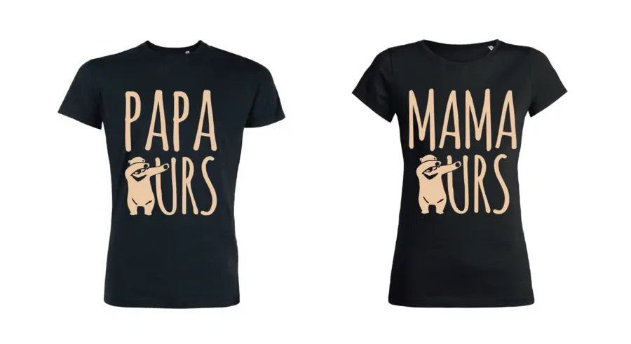 Deux t-shirts noirs assortis
