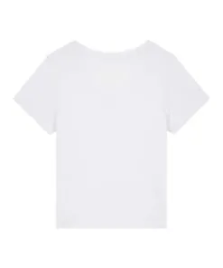 T-shirt femme col V blanc personnalisable, vue de dos