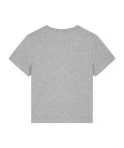 T-shirt femme col rond gris chiné personnalisable, vue de dos