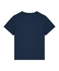 T-shirt femme col rond bleu marine personnalisable, vue de dos