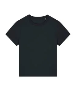 T-shirt femme col rond noir personnalisable, vue de face