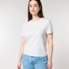 T-shirt femme col rond blanc personnalisable, vue de face