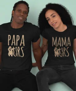 Pack 2 T-shirts - Papa Ours - Mama Ours