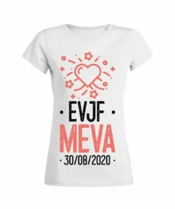 Teeshirt Femme - EVJF (Prénom + Date) Rose-Noir