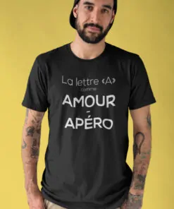 Teeshirt Homme - La Lettre A Comme Amour Apéro