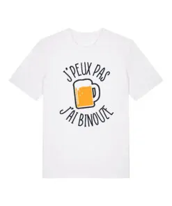 Teeshirt Homme - J'peux Pas J'ai Binouze - Blanc
