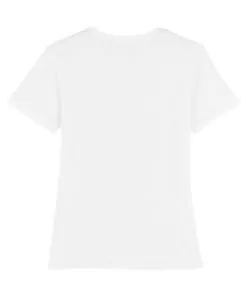 T-shirt col V blanc personnalisable, vue de dos